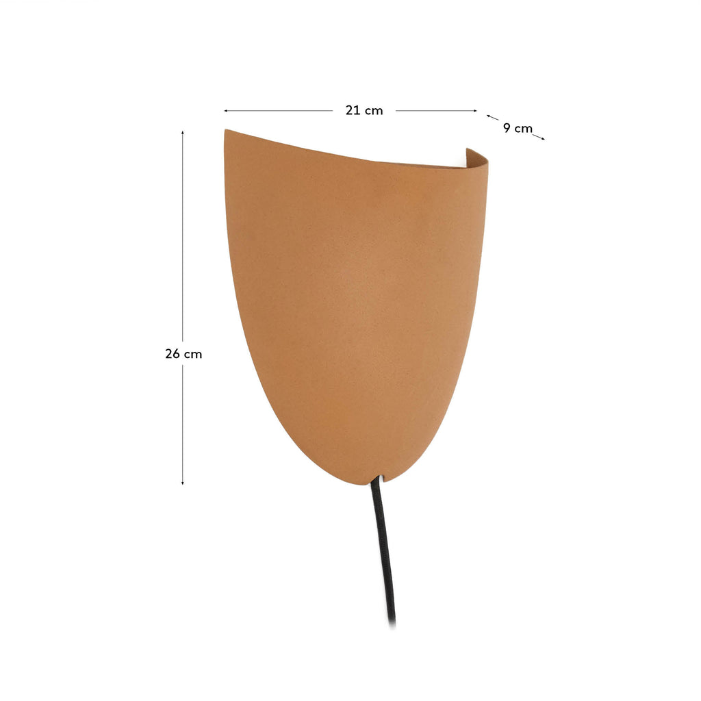 Nibla wall-mounted light fixture in terracotta-effect metal