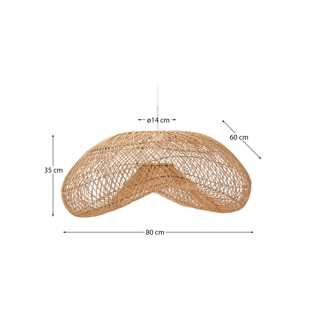 Isora rattan ceiling lamp shade with natural finish 80 x 35cm