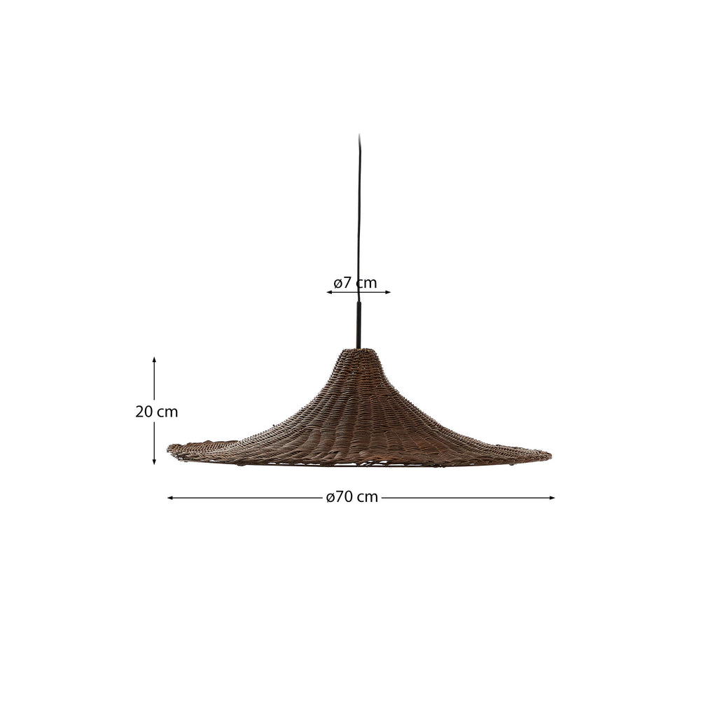 Bladia rattan ceiling lamp shade with brown finish Ø70cm