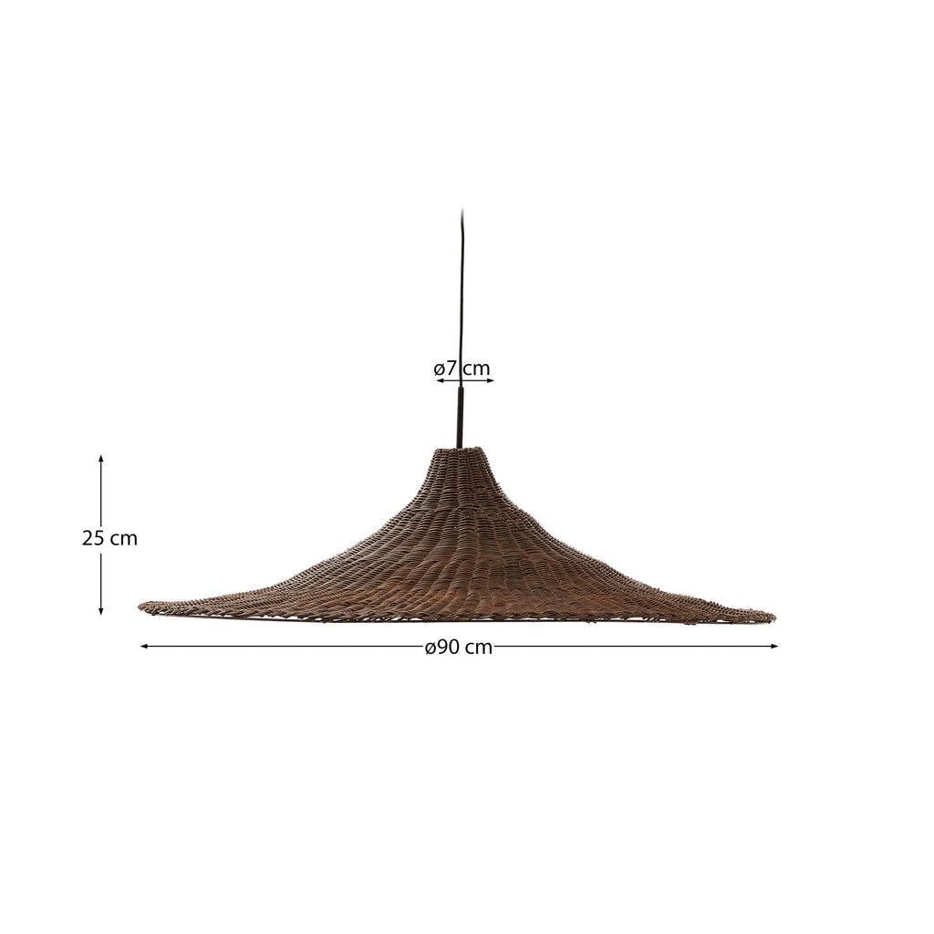 Bladia rattan ceiling lamp shade with brown finish Ø90cm