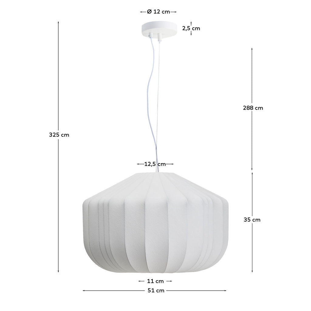 Somar ceiling lamp made with synthetic fibres and steel rods Ø51cm