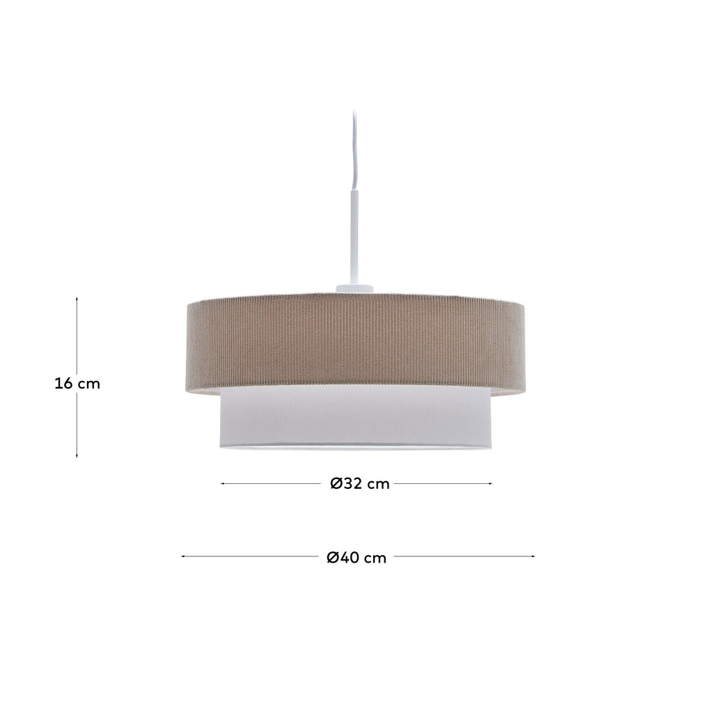 Bianella ceiling lamp in cotton and beige corduroy, Ø 40 cm.