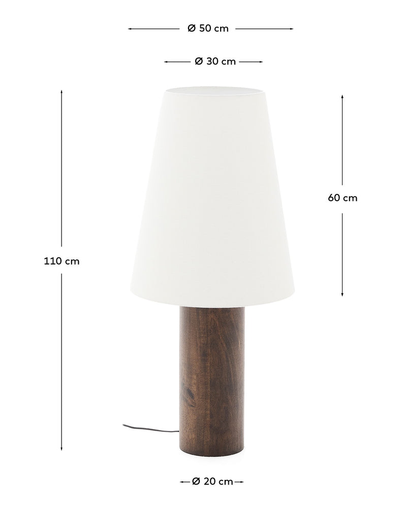 Marga floor lamp made from solid rubber wood with dark finish