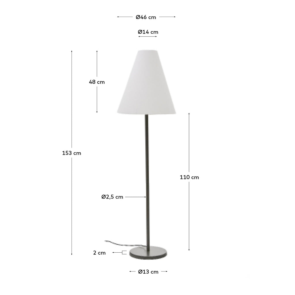 Navat floor lamp with a metal base in a green painted finish