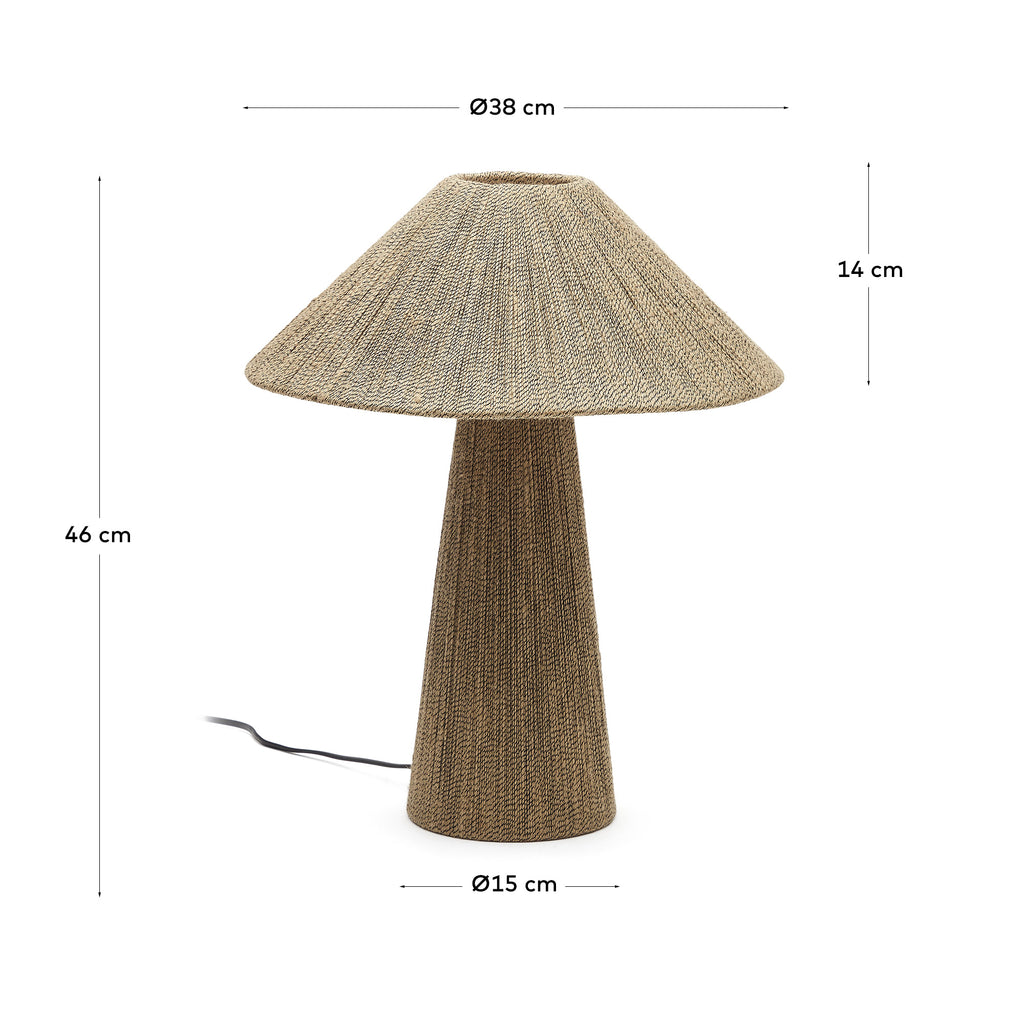 Renee table lamp in natural jute