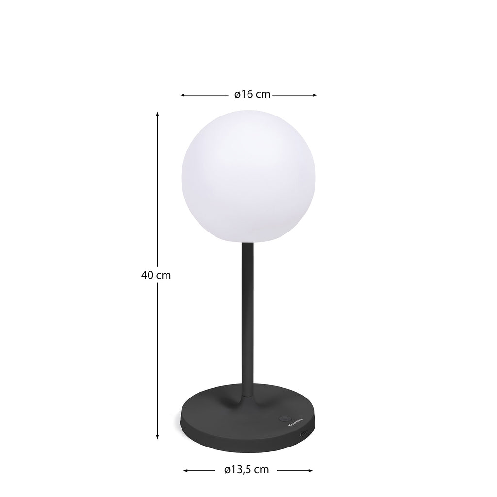 Dinesh outdoor table lamp in black aluminium 40 cm