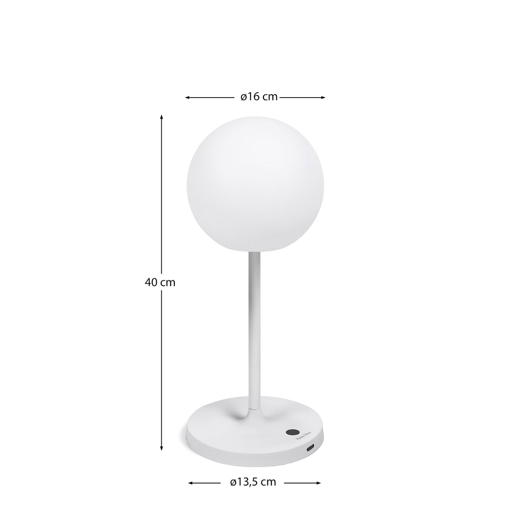 Dinesh outdoor table lamp in grey aluminium 40 cm