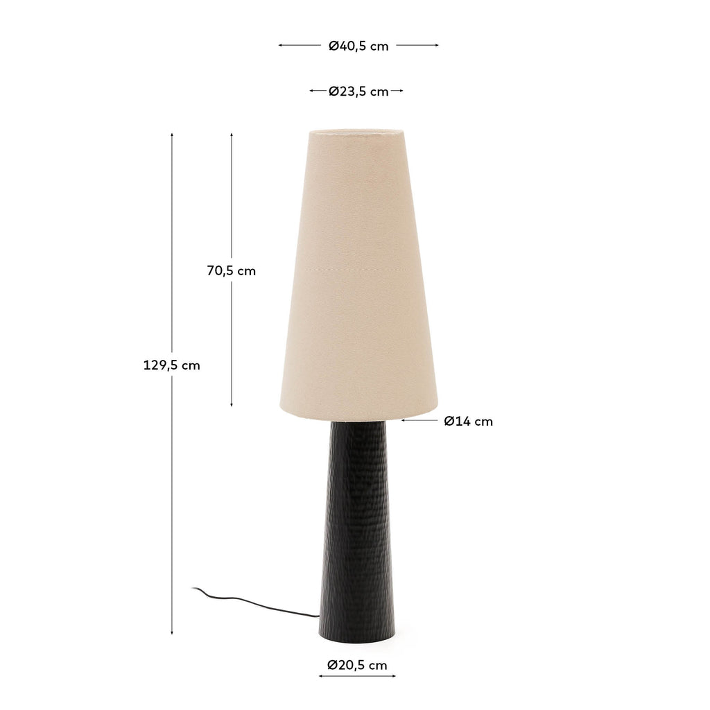 Senni table lamp with a metal base in a black painted finish