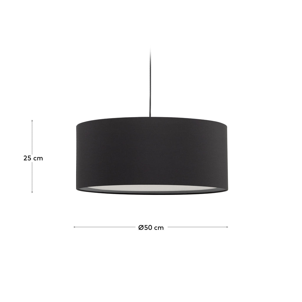 Santana ceiling lamp shade in black with white diffuser, Ø 50 cm