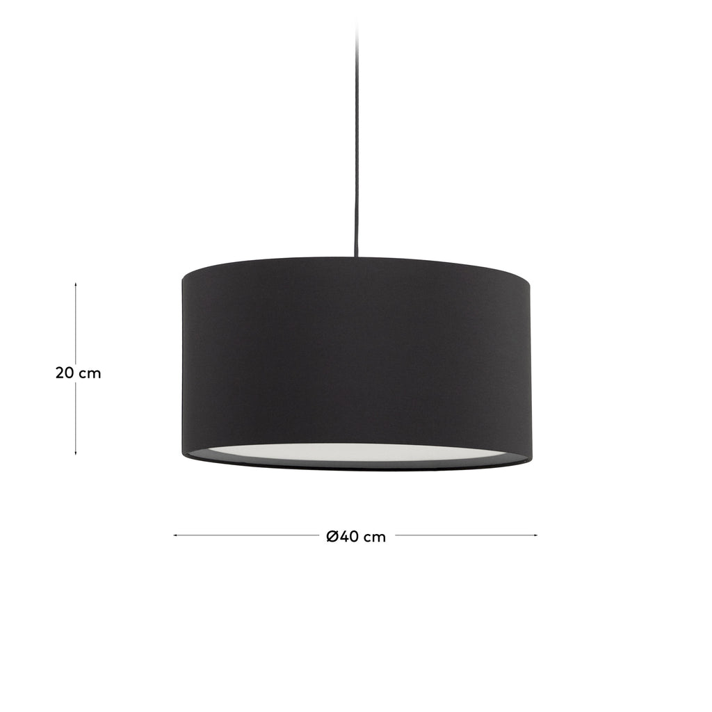 Santana ceiling lamp shade in black with white diffuser, Ø 40 cm