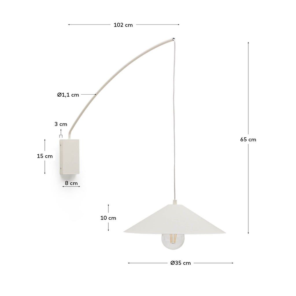Kally wall lamp in a beige painted finish