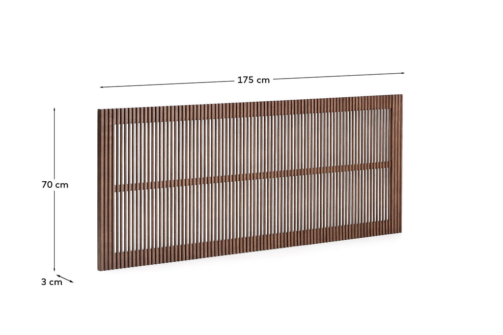 Beyla solid ash wood headboard with walnut finish for 160cm bed FSC 100%