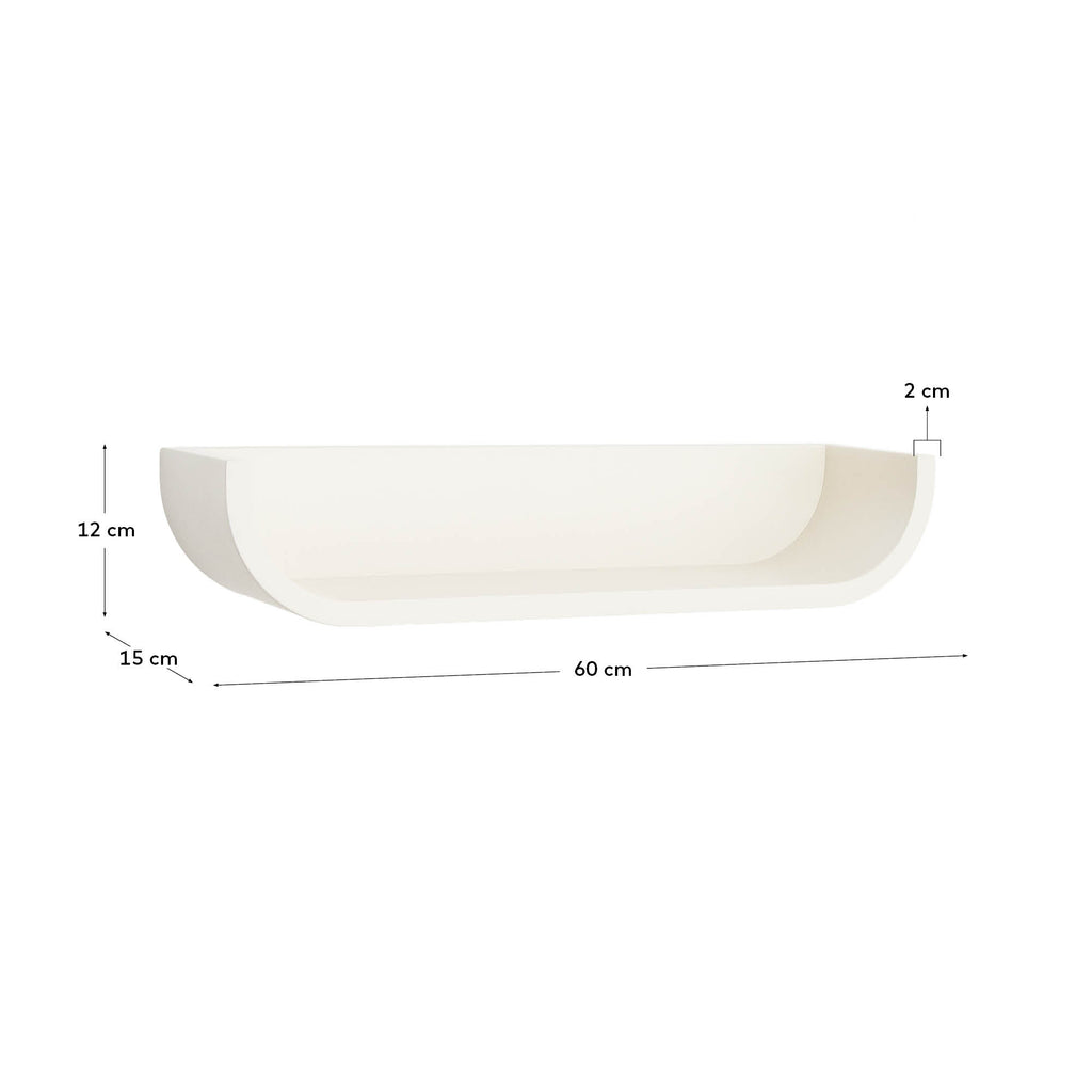 Salaya shelf in lacquered beige ash laminated plywood 60 x 12 cm