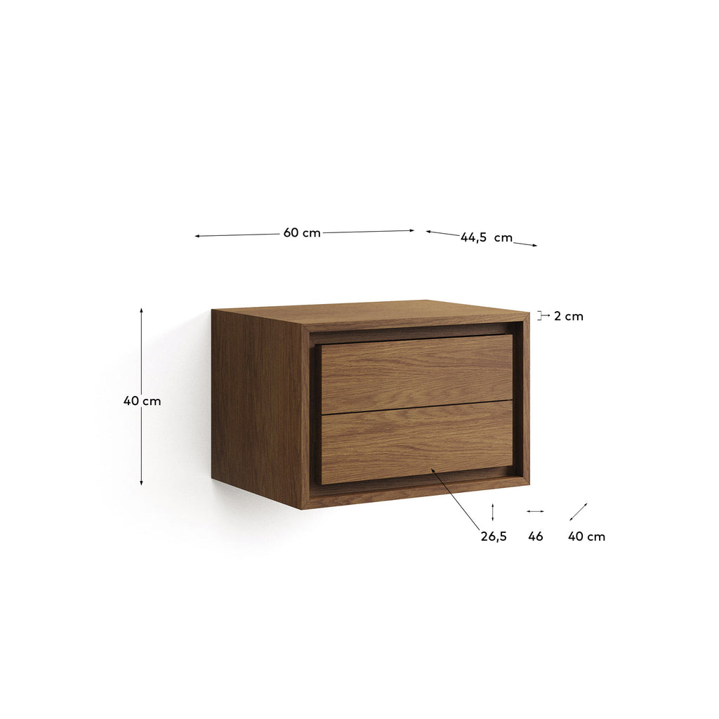 Kenta bathroom furniture in solid teak wood with a walnut finish,  60 x 45 cm