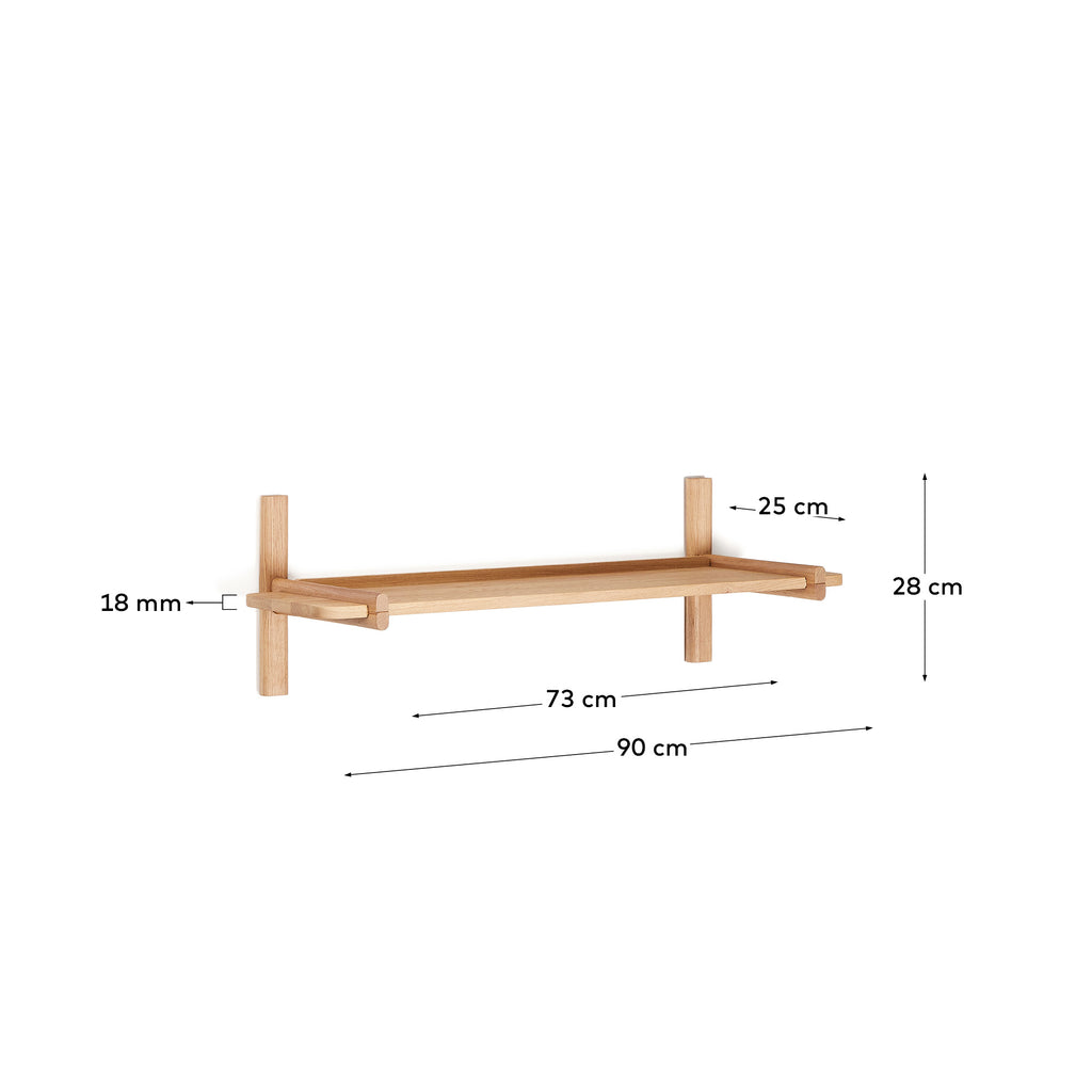 Sitra modular shelf, 1 solid oak wood shelf in a natural finish, 90 cm, FSC Mix Credit