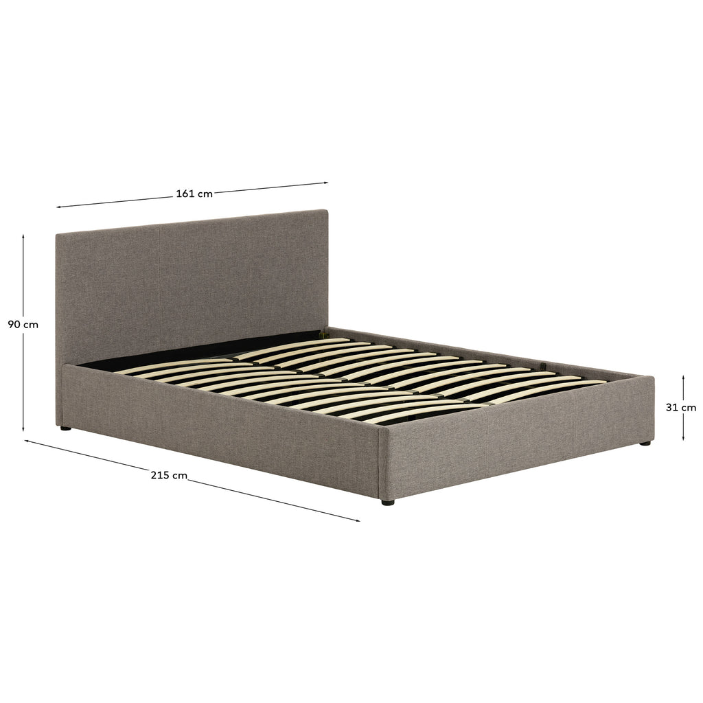 Nahiri upholstered grey ottoman bed for a 150 x 200 cm mattress