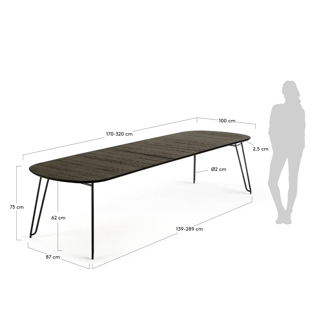 Extendable Milian table 170 (320) x 100 cm