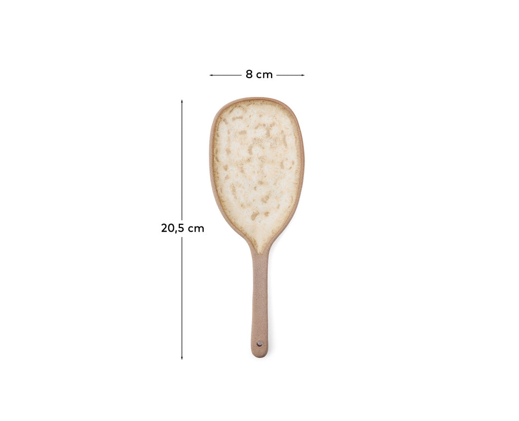 Zunel beige ceramic long spoon