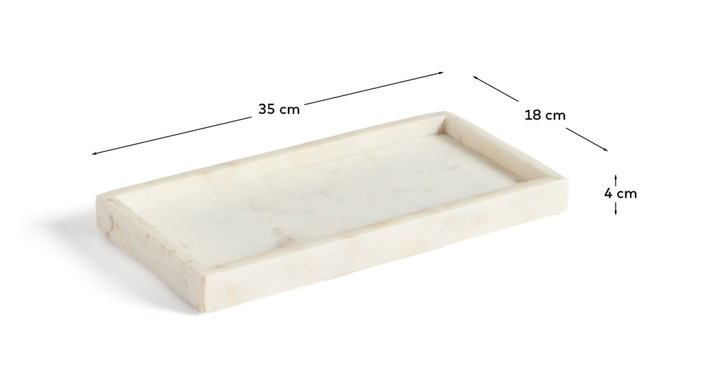 Serela tray in white marble 35 x 18 cm