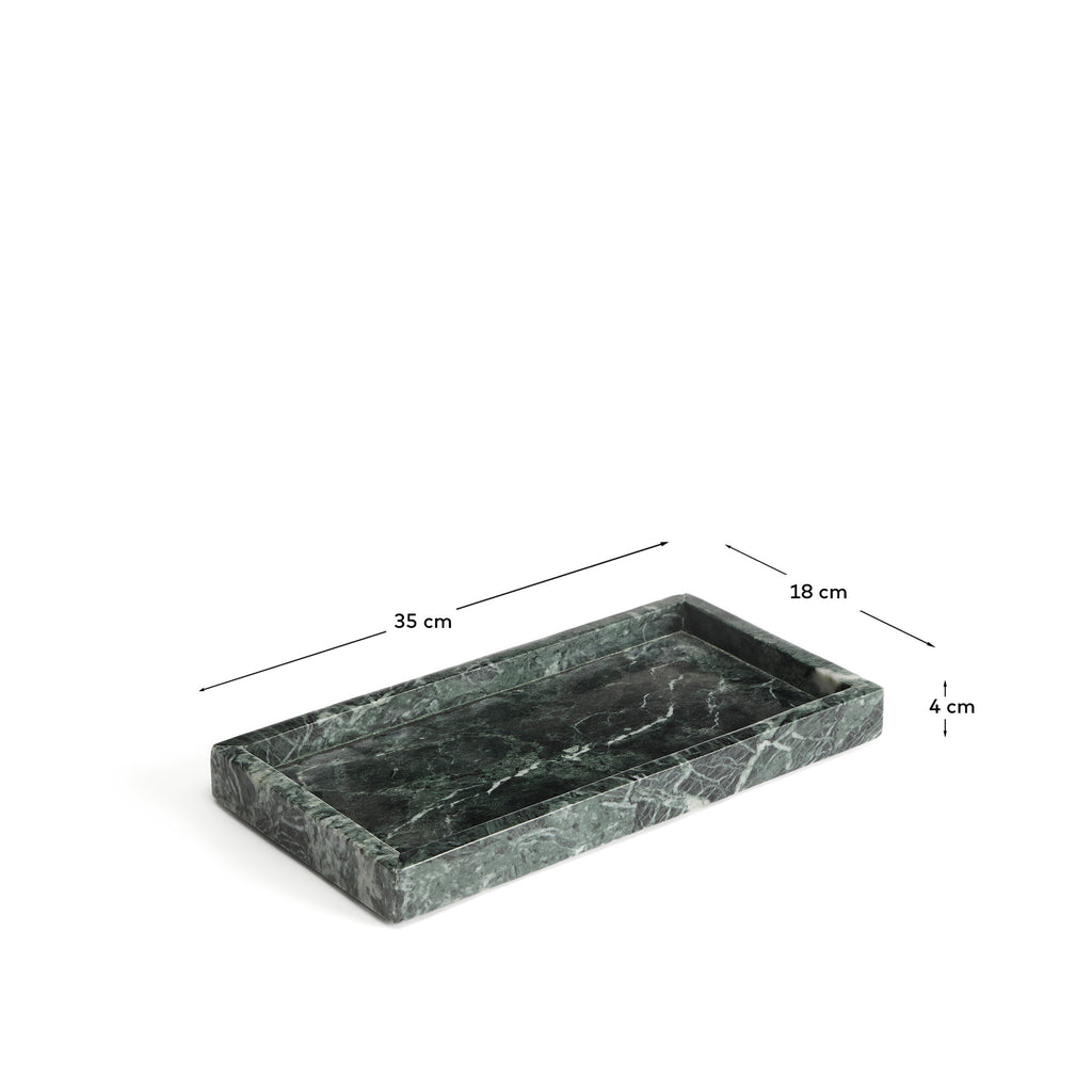 Serela tray in green marble 35 x 18 cm