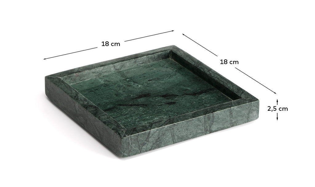 Serela tray in green marble 18 x 18 cm