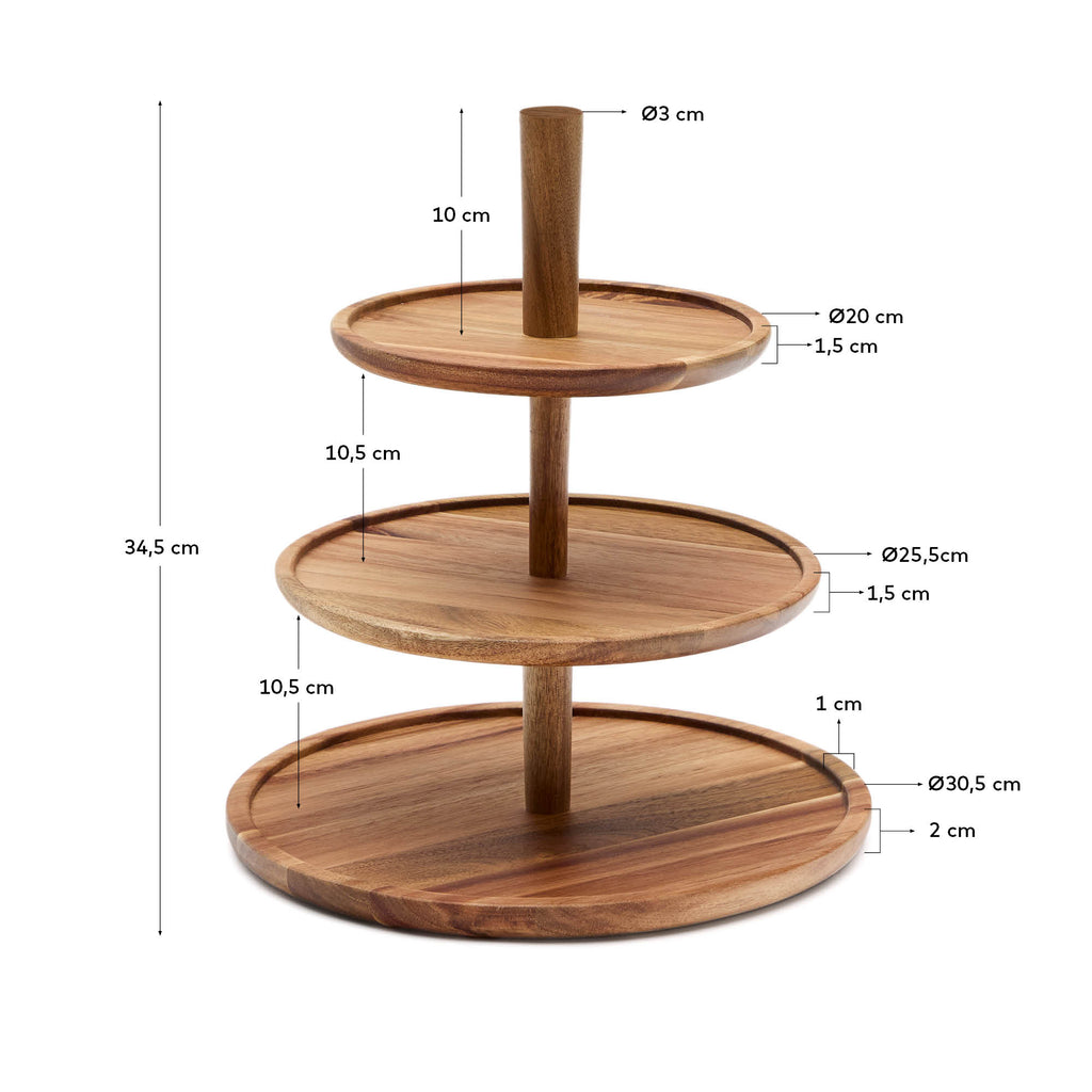 Teppa three-tier serving tray made of acacia wood FSC 100%