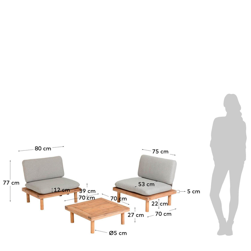 Viridis 4 armchairs and 2 tables set FSC 100%
