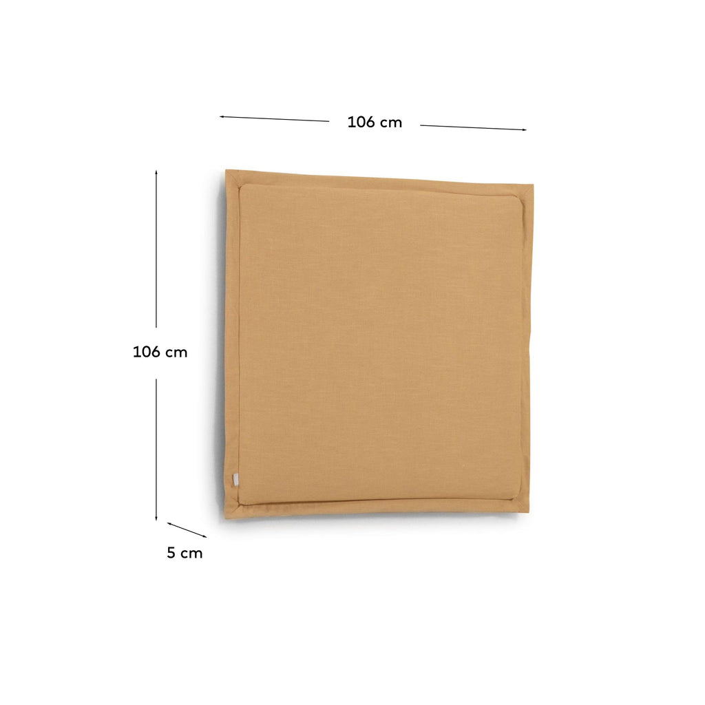 Tanit headboard with mustard linen removable cover, for 90 cm beds