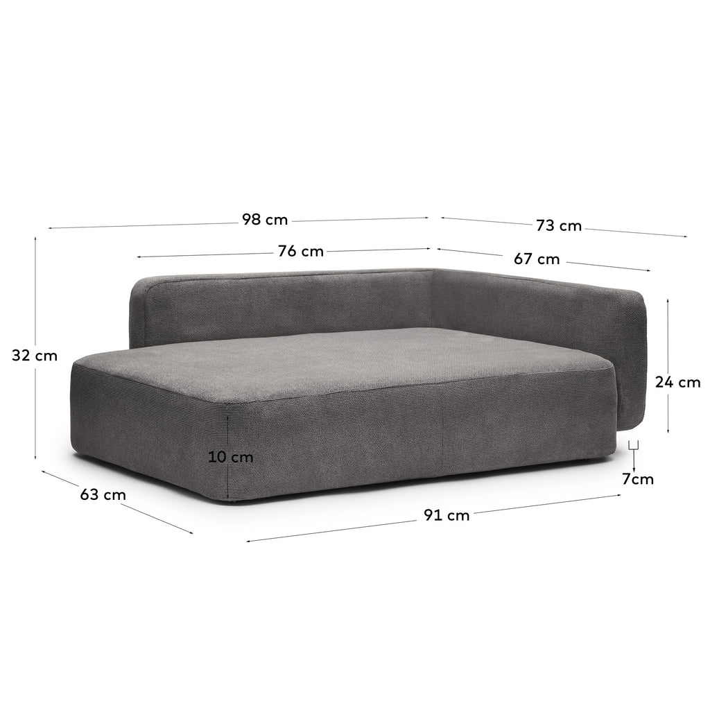 Bowie cover for large bed for pets in dark grey 73 x 98 cm