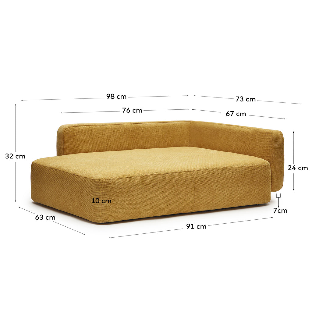 Bowie cover for large bed for pets in mustard, 73 x 98 cm