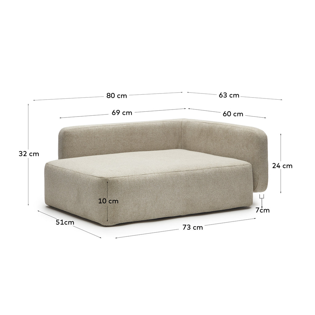 Bowie cover for small bed for pets in beige, 63 x 80 cm