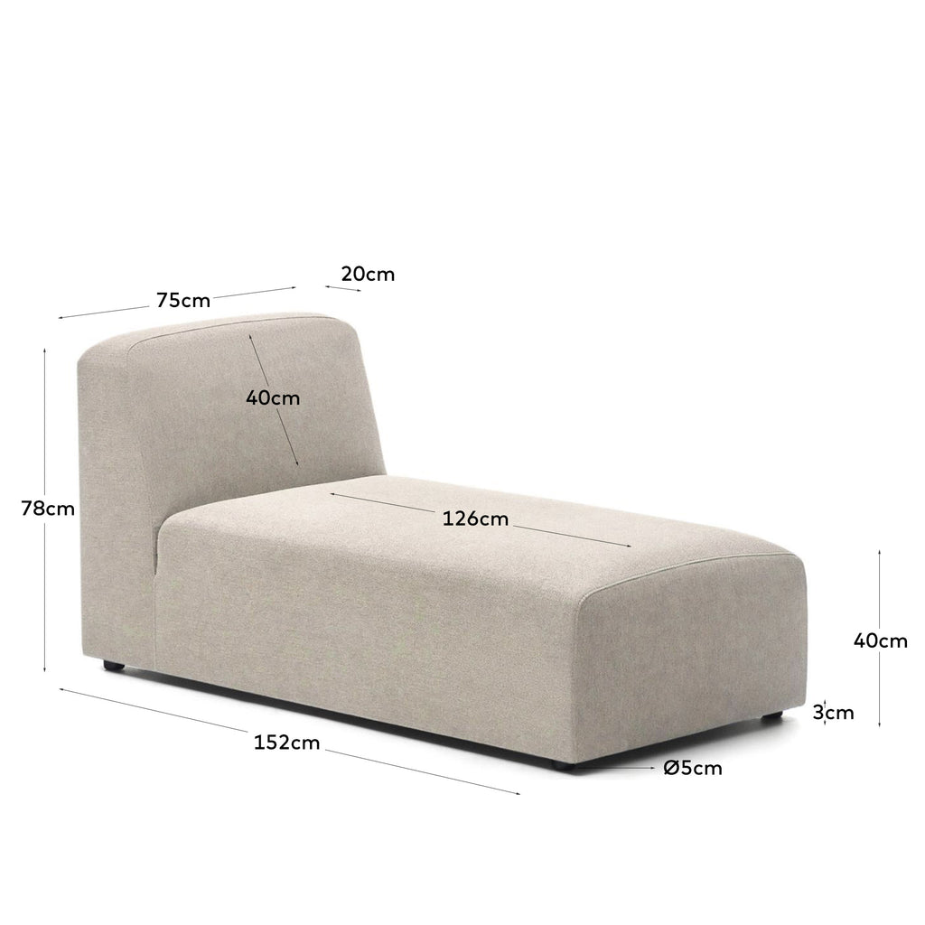 Neom chaise module in beige, 152 x 75 cm FSC Mix Credit