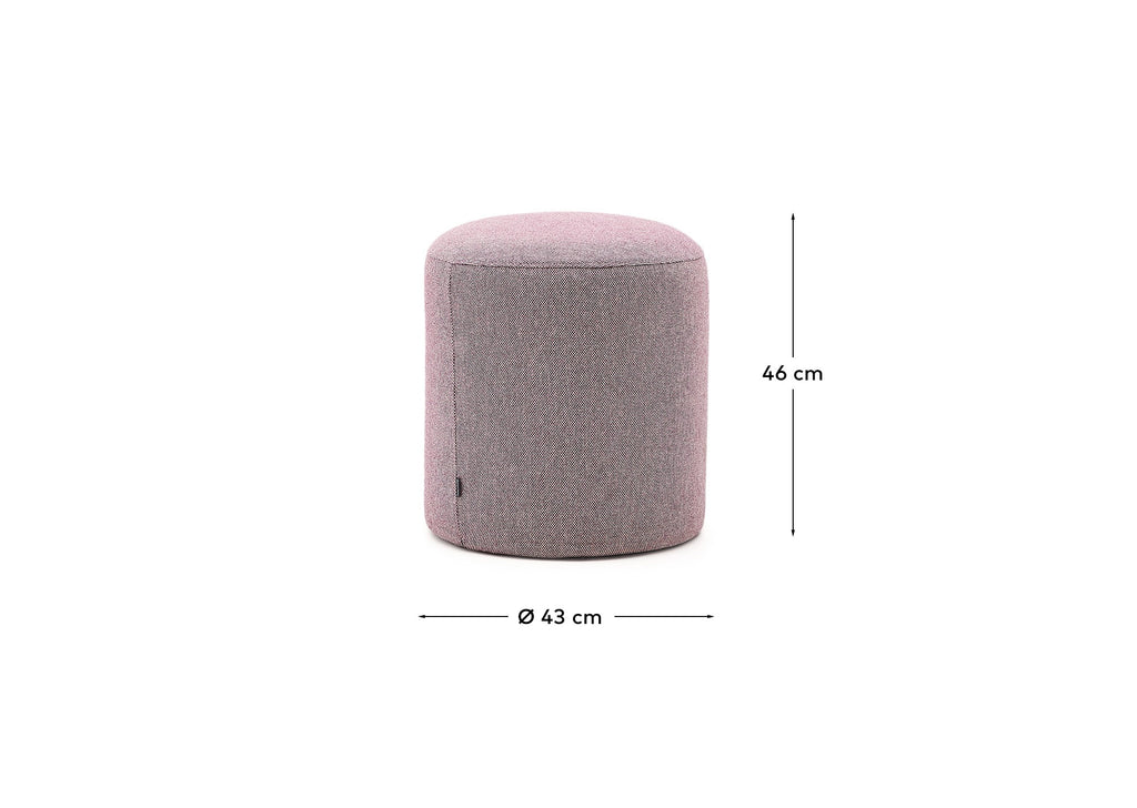 Kaeli purple footrest with removable cover Ø43cm