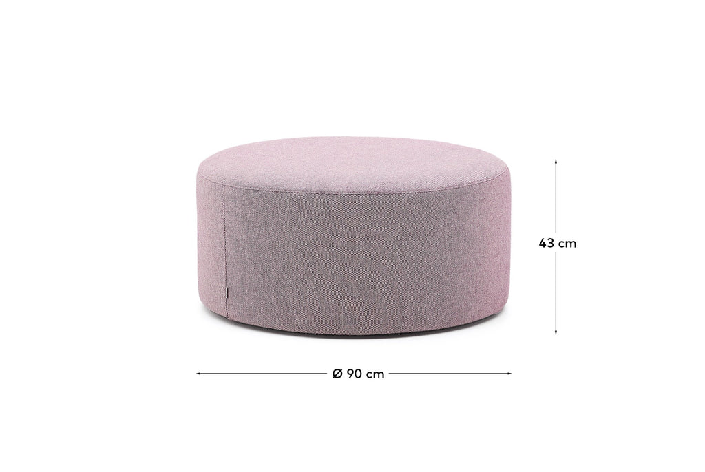 Kaeli purple footrest with removable cover Ø90cm