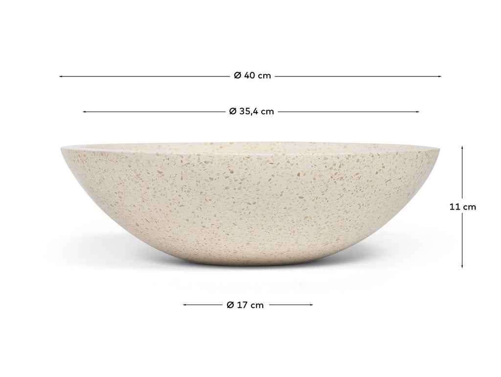 Delina countertop washbasin in white terrazzo Ø 40 cm