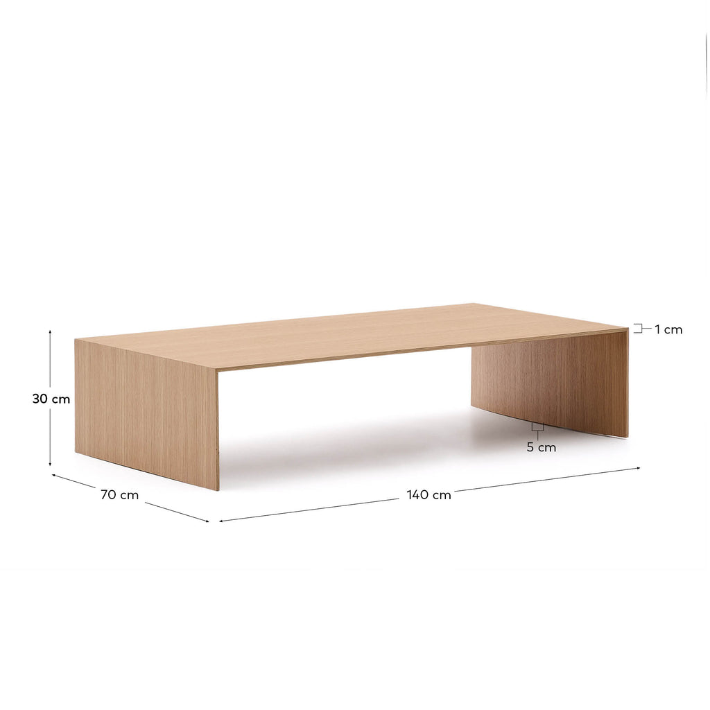Litto oak veneer coffee table, 140 x 70 cm