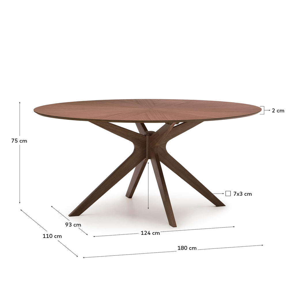 Naanim table in walnut veneer, 180 x 110 cm