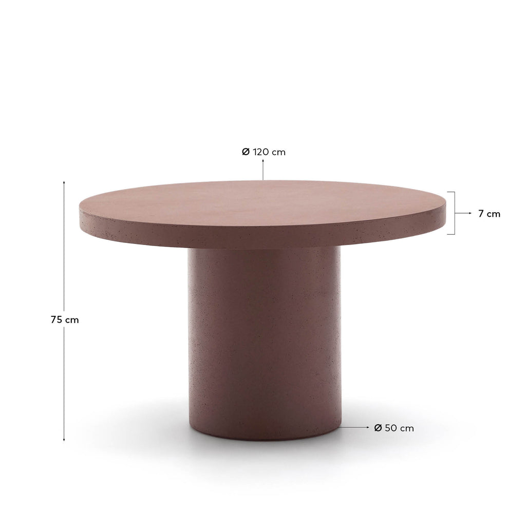 Aiguablava terracotta cement round table Ø120cm