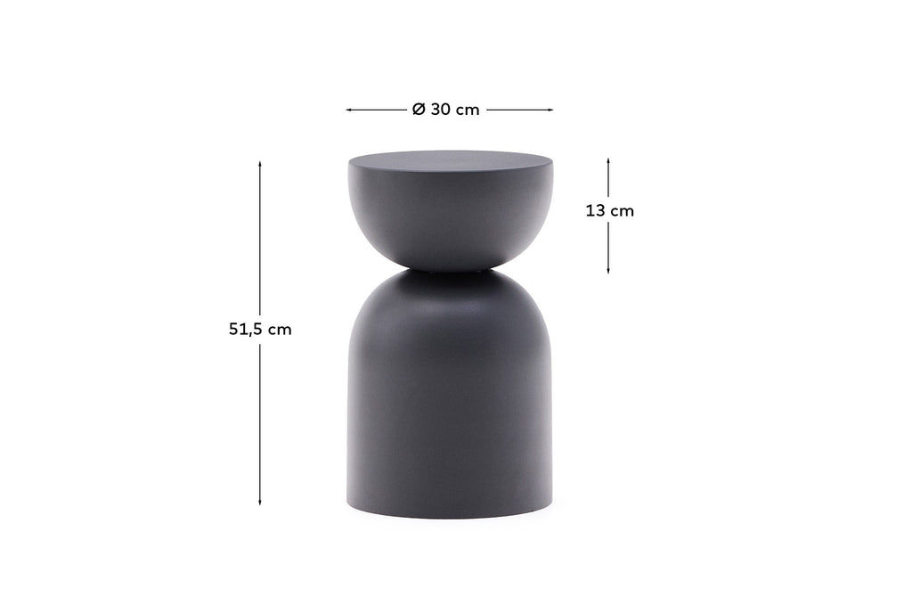 Side table Rachell made of metal with a grey painted finish Ø30 cm