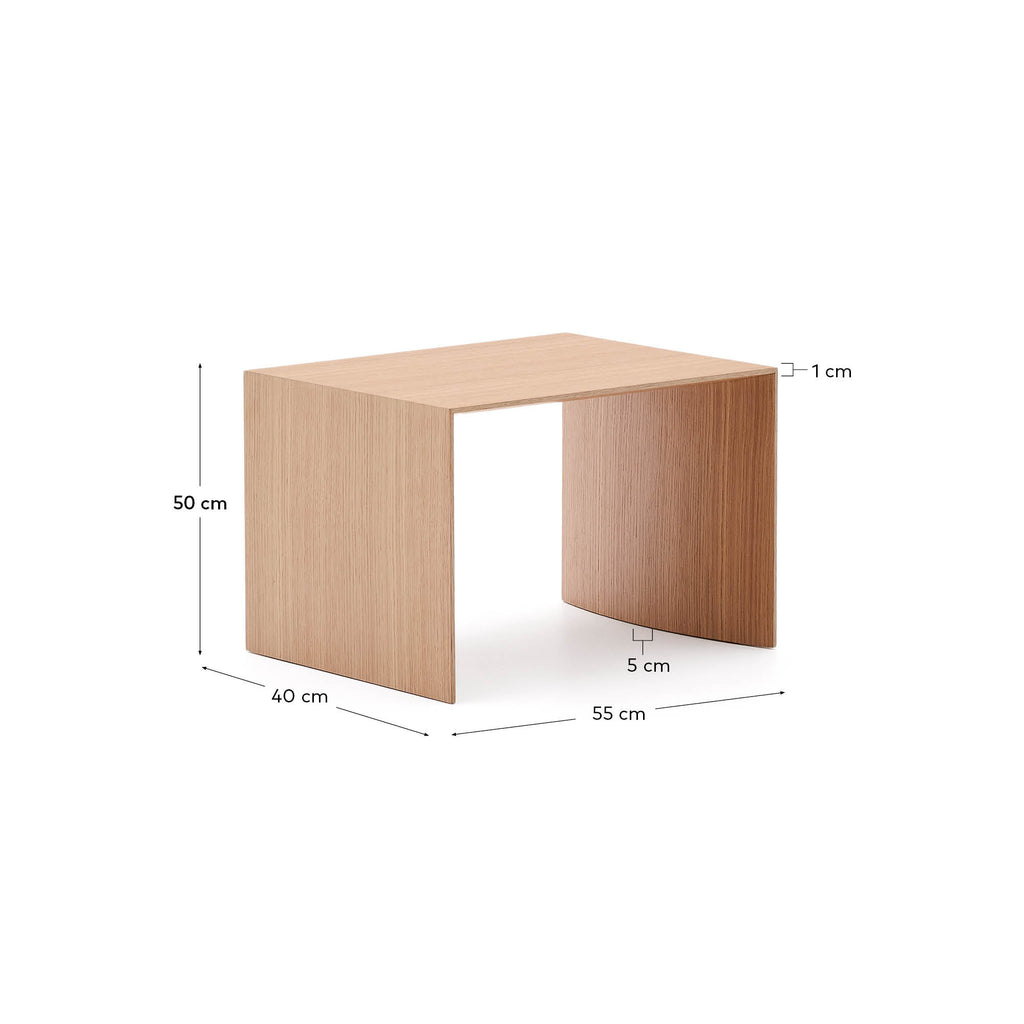 Litto oak veneer side table, 55 x 40 cm