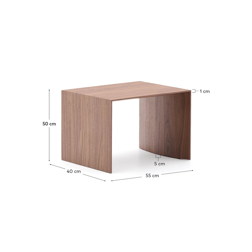 Litto walnut veneer side table, 55 x 40 cm