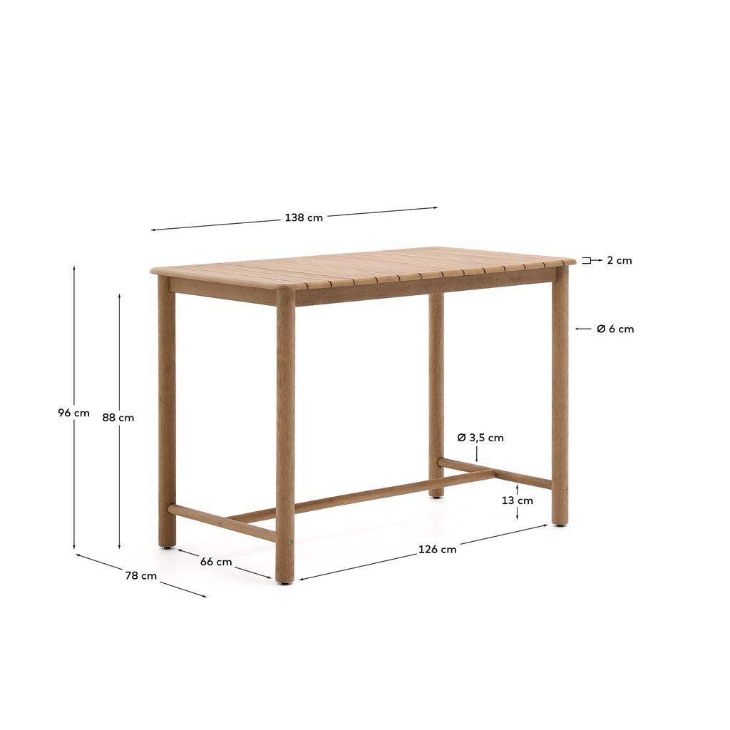 Sori table in FSC 100% solid acacia wood 135 x 78cm