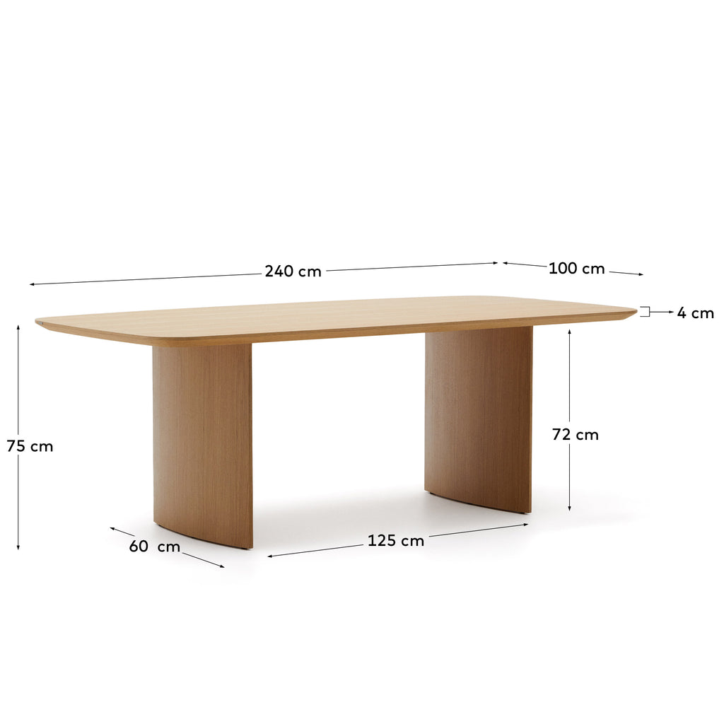 Litto table made from oak veneer, 240 x 100 cm