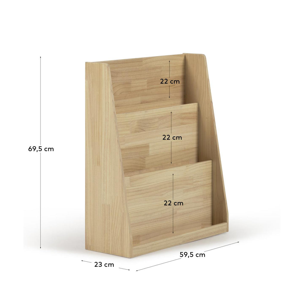 Adiventina bookcase in solid natural pine 59,5 x 69,5 cm