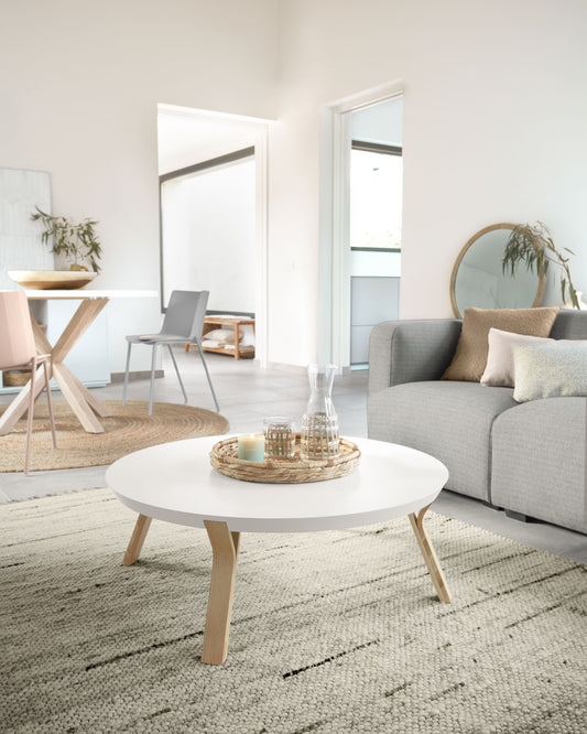 White and ash Dilos coffee table Ø 90 cm