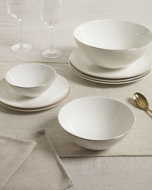 Taisia large porcelain bowl in white