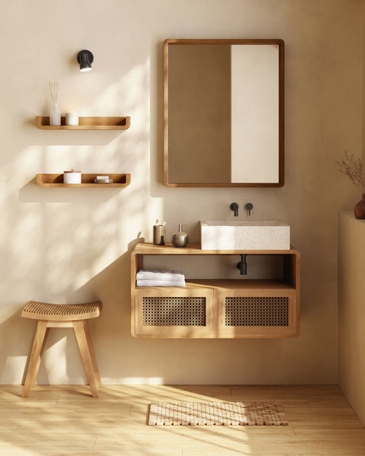 Sabiela solid teak bathroom cabinet 86 x 45 cm