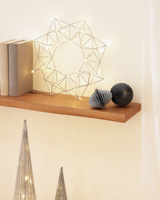 Mishell illuminated wreath in grey 35 cm