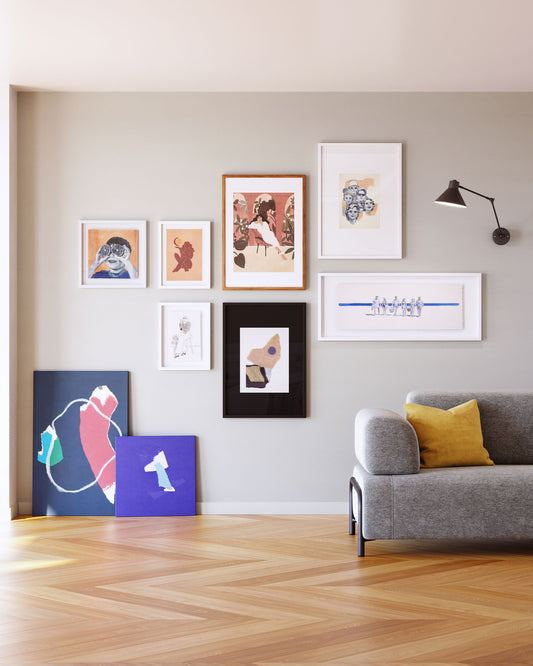 Zoeli blue abstract canvas 50 x 50 cm