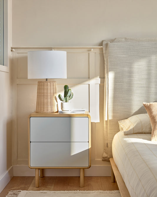 Anielle solid and ash veneer bedside table 50 x 58,4 cm